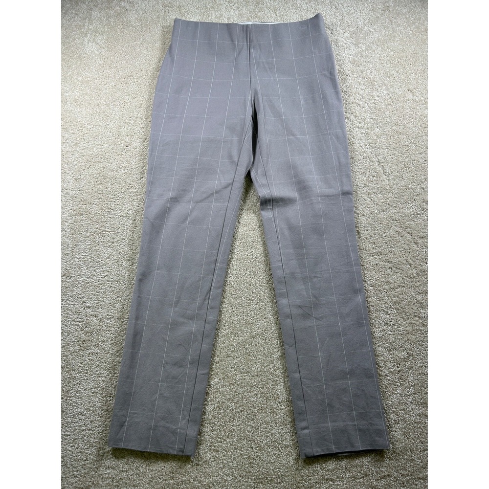 A New Day Womens Size 2 Gray Checked Side Zip Faux Pocket Pants Career Corporate